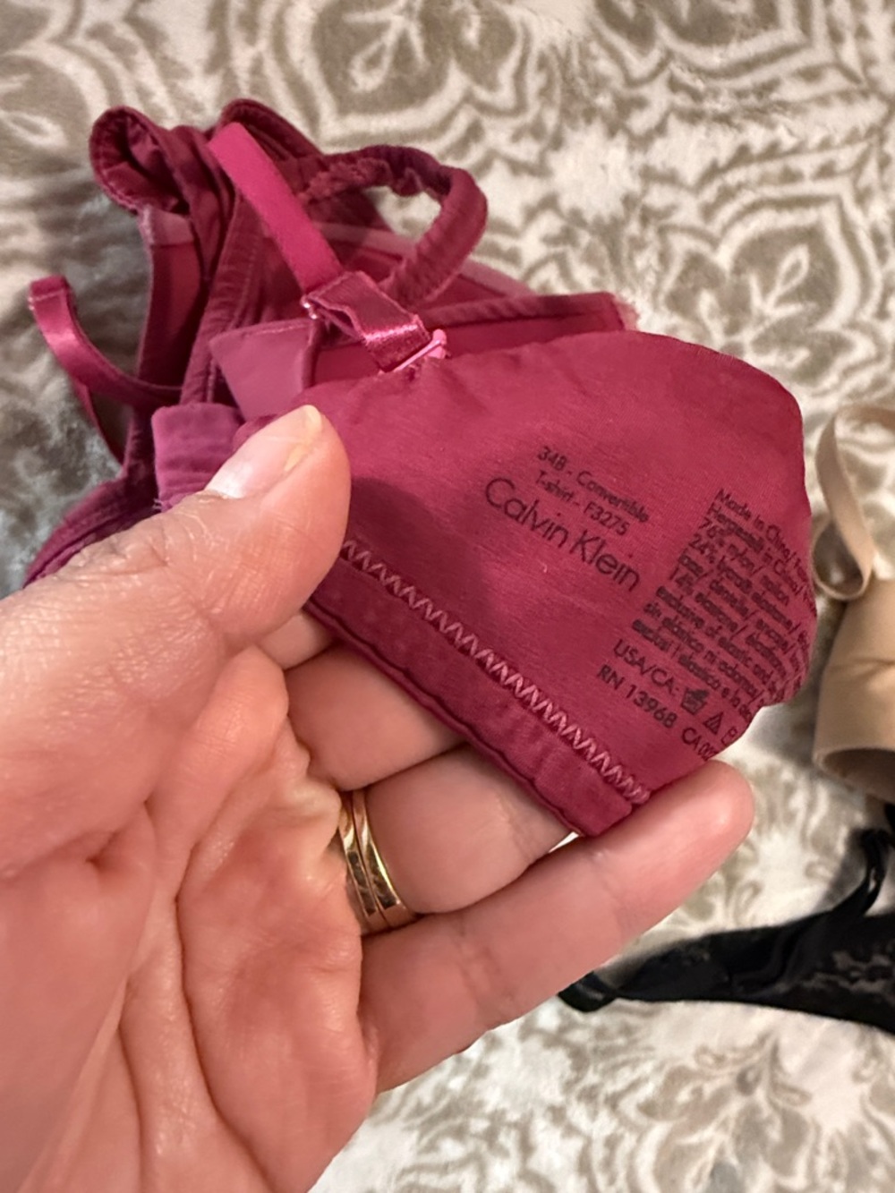 PINK Victoria's Secret Lace and Smooth Push-Up Bra - Black, Beige, Pink - Picture 4 of 5